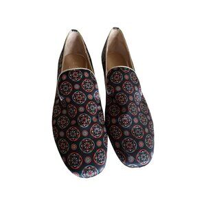 Banana Republic Women's Slip-On Loafers Size 9M Geometric Print Leather & Fabric